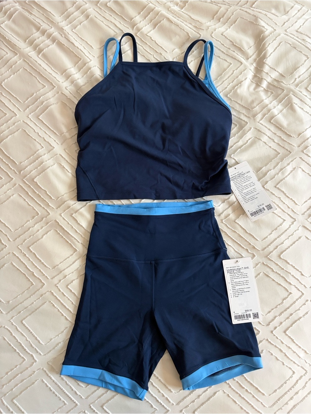 Lululemon navy matching align set - tank and shorts